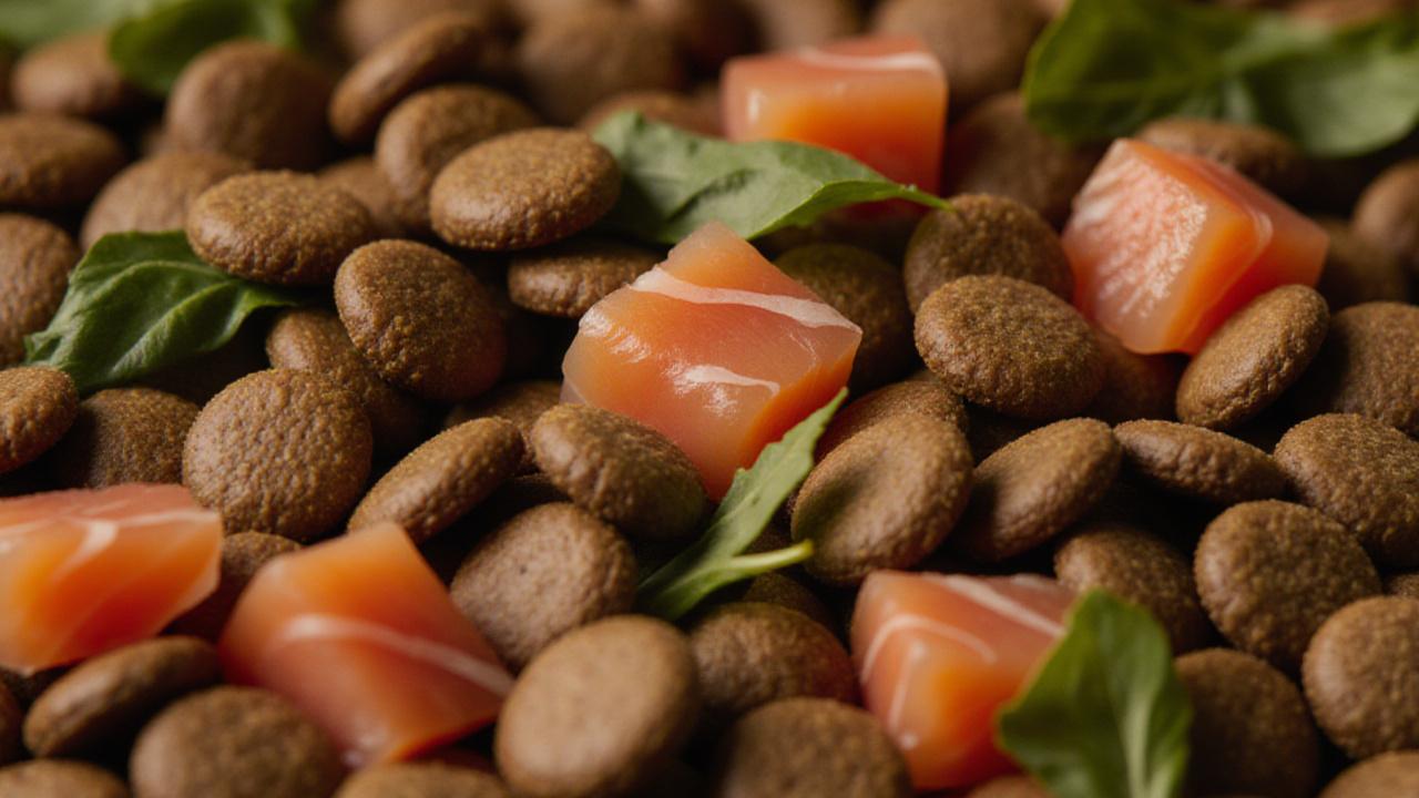 Close up of high quality cat kibble