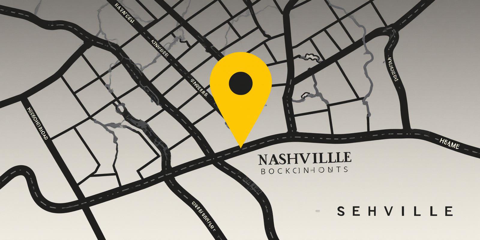 Static map showing Glaze & Wag Ceramics location in Nashville Tennessee
