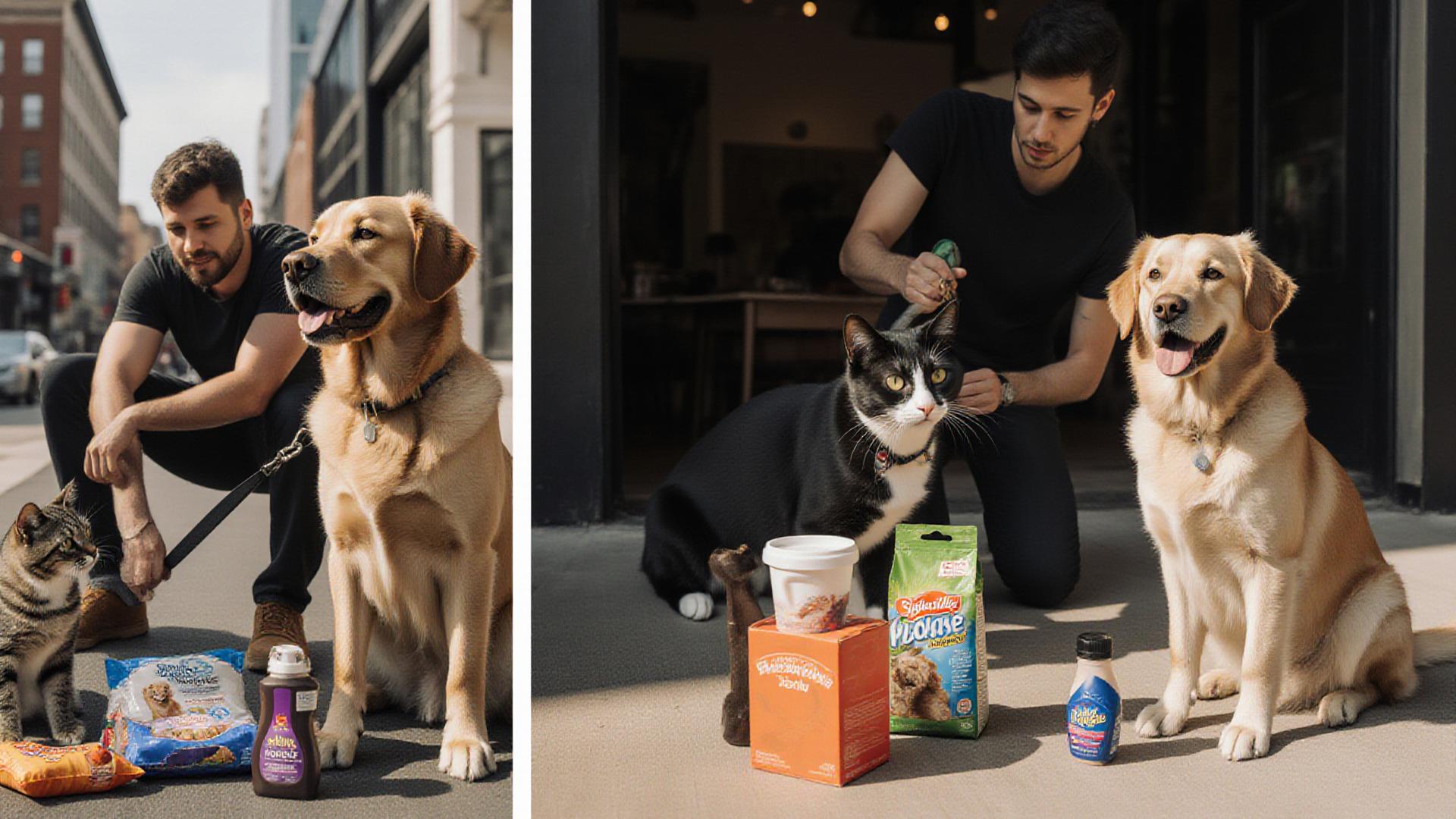 Mosaic of Nashville pets with their happy owners