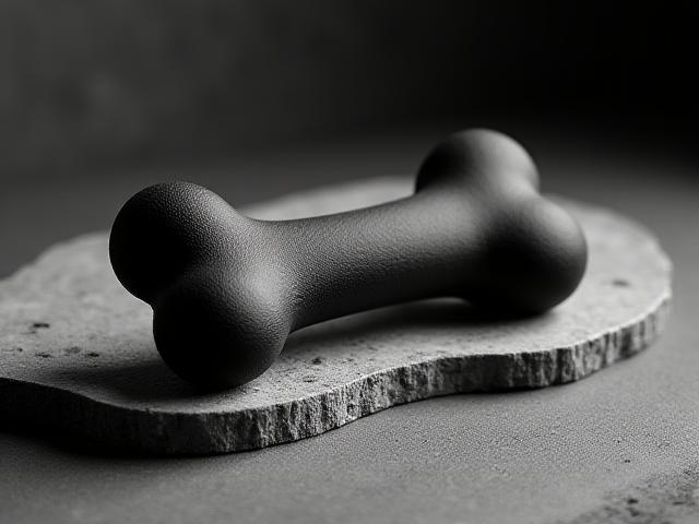 Titanium-infused rubber bone toy