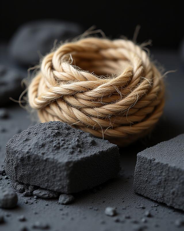 Close up texture of organic wool and ceramic glaze